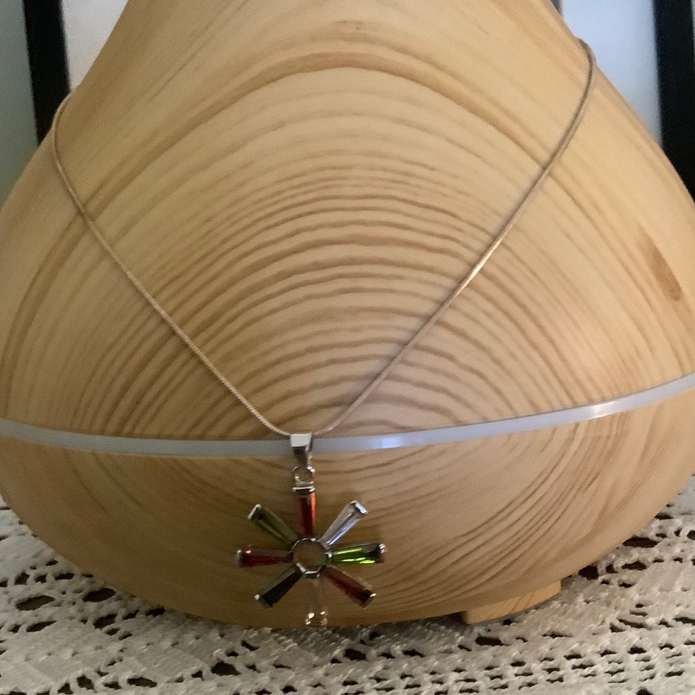 Silver Coloured Baguette Necklace